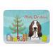 27 x 19 W in Rug - The Holiday Aisle® Doristene Christmas Tree & Basset Hound Kitchen Mat, Microfiber | 27 H x 19 W in | Wayfair