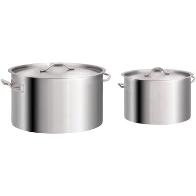 Vidaxl - 2 Piece Stock Pot Set 58/32 l Stainless Steel Silver