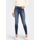 Ankle-Jeans ONLY "ONLBLUSH MID SK ANK RAW DNM´" Gr. XL, Länge 30, blau (medium blue denim) Damen Jeans 5-Pocket-Jeans Röhrenjeans