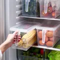 Réfrigérateur carré en plastique avec poignée boîte de rangement pour légumes garde les aliments