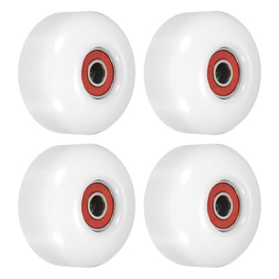 52mm Skateboard Wheel with Bearings ABEC-9 Street Wheels 95A White Red 4pcs