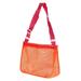 Mesh Beach Bag, Sand Backpack Shell Collecting Bags with Zipper, Orange Pink