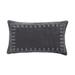 HiEnd Accents Stella Faux Silk Velvet Embroidered Lumbar Pillow, 14"x24"