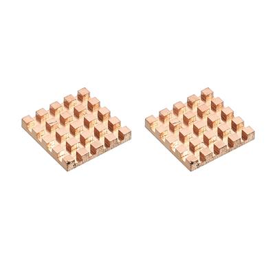 Heatsink Kit Pure Copper 9x9x3mm for IC MOS with Thermal Pads Pack of 2 - Gold Tone