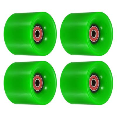 60mm Longboard Wheels with Bearings Skateboard Wheel 80A, Red Green 4pcs