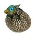 Bronze Finish Dragon Hatchling Figurine With Hand Painted Color - 4 X 4.5 X 3 inches