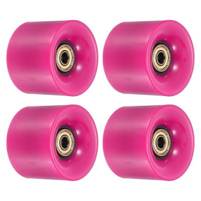 60mm Longboard Wheels with Bearings Skateboard Wheel 80A, Rose Red Golden 4pcs - Pink