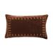 HiEnd Accents Stella Faux Silk Velvet Embroidered Lumbar Pillow, 14"x24"