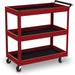 Mcombo 3 Tiers Metal Tool Cart for Garage, Utility Heavy Duty Cart with Anti-Scratched Cloth, Lockable Wheels, TC77