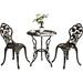 Patio Cast Aluminum Bistro Set with Umbrella Hole