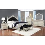 Coaster Furniture Heidi Metallic Platinum 4-piece Upholstered Bedroom Set