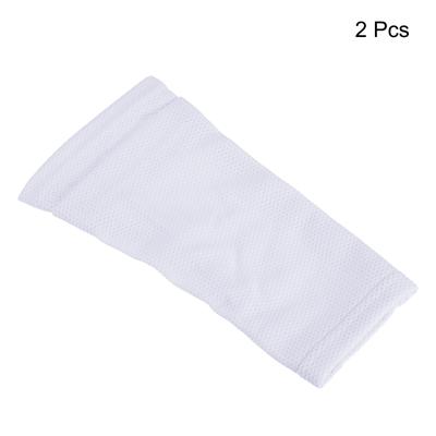 Size M Soccer Shin Guard Socks, 2 Pack Breathable Sleeves for Running, White