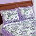 Beautiful Violet Floral Print Ruffled Pillow Sham