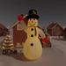 vidaXL Inflatable Snowman Holiday Blow up Ornaments Decorations with LEDs