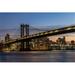 Posterazzi Manhattan Bridge At Twilight - Brooklyn New York United States of America Poster Print by F. M. Kearney - 38 x 24 - Large