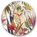 Designart VIntage Tropical Flowers VIII Tropical Circle Metal Wall Art 11x11 - Disc of 11