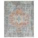 Chaudhary Living 6.5 x 9.75 Blue and Brown Medallion Rectangular Area Throw Rug