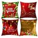 Munlar Couch Pillows Decorative Pillows Christmas Xmas Cushion Throw Cover Pillow Case Cotton Home Sofa Decor 4PC