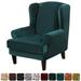 CJC Velvet Wingback Chair Sofa Slipcover 2 Pieces Plush Wing Chair Covers Arm Chair Cover Furniture Protector 10 Colors