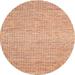 Ahgly Company Indoor Round Contemporary Orange Red Area Rugs 7 Round