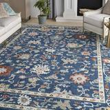 Nourison Parisa Floral French Country Denim 12 x 15 Area Rug Plush Bedroom Kitchen Living Room