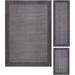 Mainstays Traditional Faux Sisal Gray Indoor Area Rug Set 3 Piece