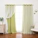 Aurora Home Gathered Tulle Overlay Blackout Curtain Panel Pair Sage 52 W X 63 L 63 Inches