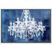 wall26 Framed Canvas Print Wall Art White Chandelier Silhouette on Navy Background Decorative Lights Digital Art Modern Art Chic Relax/Calm Multicolor for Living Room Bedroom Office - 16 x24&q