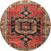 Ahgly Company Indoor Round Traditional Orange Brown Persian Area Rugs 4 Round