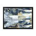 Designart Gold and Dark Blue Abstract II Modern Framed Art Print