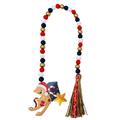 Christmas Wooden Bead Tassels Ornaments with Gingerbread Man Natural Beads Garland for Christmas Hanging Decoration Christmas Tree Decorations