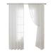 Walmeck 2pc Curtain Modern Simple Solid Color Window Screen Filter Cotton Lace Two Pieces For Study s Room Bedroom Living Room Balcony Wear Rod