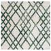 SAFAVIEH Berber Shag Kyle Geometric Area Rug Ivory/Green 6 7 x 6 7 Square
