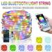 TUTUnaumb Autumn Sale LED 7 Color String Lights Rgb Bluetooth Light String Mobile Phone App Leather Wire Light String Remote Control For Holiday Party Patio Outdoor Camping Lights