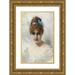 Vittorio Matteo Corcos 17x24 Gold Ornate Framed and Double Matted Museum Art Print Titled - Portrait of a Young Woman in White (1887)