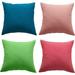 JIAN YA NA Solid Color Square Pillow Cases Cushion Cover for Outdoor Patio Garden for Car Sofa Bed Couch (4PACK Blue+Pink+Green+Rose Red)