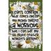 Daisy Flower Flat Canvas Wall Art Print I can t control what comes out of my mouth during a workout funny Hanging Wall Sign Large 16 x 12 Inch Decor Funny Gift