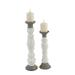 DecMode 16 20 H Country Candlestick White 2 - Pieces