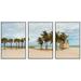 wall26 - 3 Piece Framed Canvass Wall Art - Beautiful Crandon Park Beach Located in Key Biscayne in Miami. - Modern Home Art Stretched and Framed Ready to Hang - 16 x24 x3 White