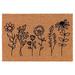 Welcome Doormat Natural Coco Coir Door Mat Wildflowers Wild Flowers (24 x 16 )