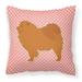 Chow Chow Checkerboard Pink Fabric Decorative Pillow
