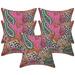 Stylo Culture Ethnic Sofa Throw Pillow Covers 16x16 Floral Kantha Light Pink Printed 40 x 40 cm Home Decor Cotton Paisley Square Cushion Covers | Set Of 5
