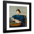 Jean-Baptiste-Camille Corot 20x24 Black Modern Framed Museum Art Print Titled - Little Girl With a Doll