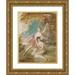 Adolf Pirsch 15x18 Gold Ornate Wood Frame and Double Matted Museum Art Print Titled - Two Graces in Landscape