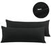 PiccoCasa 2Pcs Body Pillow Covers Microfiber Extra Long Pillowcases Black 20 x72