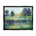 Stupell Industries Wetland Watercolor Landscape Abstract Blue Green Painting Jet Black Framed Floating Canvas Wall Art 24x30 by Third and Wall