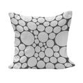 Geometric Circle Fluffy Throw Pillow Cushion Cover Retro Pattern with Large Small Round Dots Abstract Art Print Image Decorative Square Accent Pillow Case 40 x 40 Dark Grey White by Ambesonne