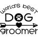 Worlds Best Dog Groomer Paw Print Heart Pets Funny Job Wall Decals for Walls Peel and Stick wall art murals Black Small 8 Inch