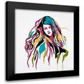 Atelier B Art Studio 12x12 Black Modern Framed Museum Art Print Titled - WOMAN GRAFFITI ART