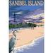 Sanibel Island Florida Lighthouse (16x24 Giclee Gallery Art Print Vivid Textured Wall Decor)